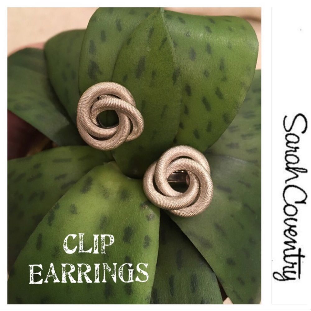 Sarah Coventry Textured Love Knots Clip Earrings